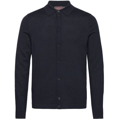 Morris Merino Knitted Shirt XXXL NAVY XXXL Morris Merino Knitted Shirt XXXL NAVY XXXL