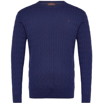 Morris Merino Cable Oneck XXXL BLUE XXXL Morris Merino Cable Oneck XXXL BLUE XXXL