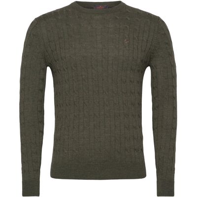 Morris Merino Cable Oneck XXXL OLIVE XXXL Morris Merino Cable Oneck XXXL OLIVE XXXL