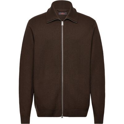 Morris York Knitted Zip Jacket XXL BROWN XXL Morris York Knitted Zip Jacket XXL BROWN XXL
