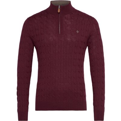 Morris Merino Cable John Zip XXL WINE RED XXL Morris Merino Cable John Zip XXL WINE RED XXL
