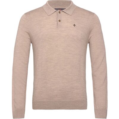 Morris Merino Polo Knit XL KHAKI XL Morris Merino Polo Knit XL KHAKI XL