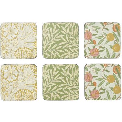 Arkivtryckade fyrkantiga korkunderlägg från Morris & Co. - Set av 6 Arkivtryckade fyrkantiga korkunderlägg från Morris & Co. - Set av 6