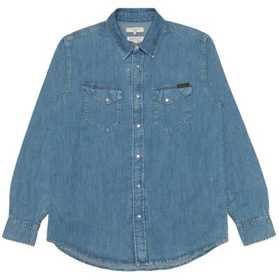 Nudie Jeans Gunnar Light Used Denim Shirt Light Blue X S LIGHT BLUE X S Nudie Jeans Gunnar Light Used Denim Shirt Light Blue X S LIGHT BLUE X S