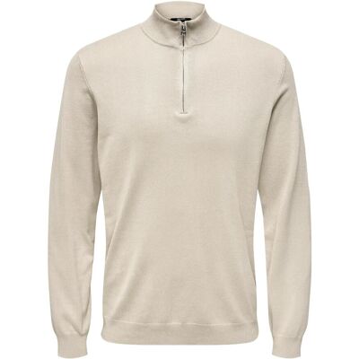 ONLY & SONS Onswyler Life Reg 14 Half Zip Knit Noos XS SILVER LINING XS ONLY & SONS Onswyler Life Reg 14 Half Zip Knit Noos XS SILVER LINING XS