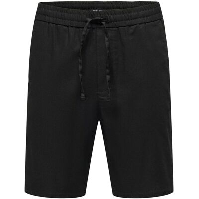 ONLY & SONS Onslinus 0007 Cot Lin Shorts Noos XS BLACK XS ONLY & SONS Onslinus 0007 Cot Lin Shorts Noos XS BLACK XS