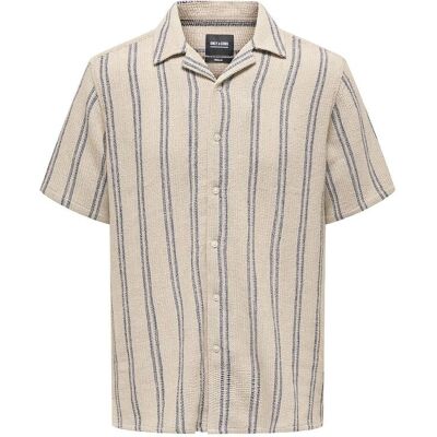 ONLY & SONS Onstrev Life Reg Stripe Ss Shirt Noos S VINTAGE KHAKI S ONLY & SONS Onstrev Life Reg Stripe Ss Shirt Noos S VINTAGE KHAKI S