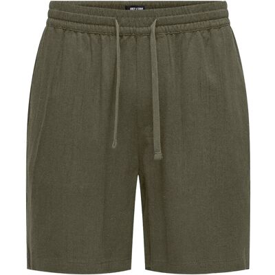 ONLY & SONS Onstel Visc Lin Shorts 0075 Cs XS OLIVE NIGHT XS ONLY & SONS Onstel Visc Lin Shorts 0075 Cs XS OLIVE NIGHT XS