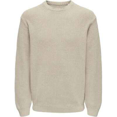 ONLY & SONS Onsrosu Reg 7 Wash Crew Knit Ww XL SILVER LINING XL ONLY & SONS Onsrosu Reg 7 Wash Crew Knit Ww XL SILVER LINING XL