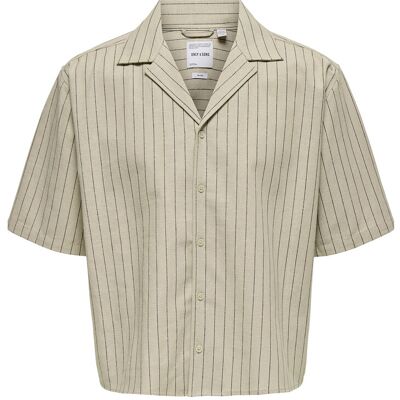 ONLY & SONS Onsemilo Rlx Ss Linen Resort Shirt 0256 XL SILVER LINING XL ONLY & SONS Onsemilo Rlx Ss Linen Resort Shirt 0256 XL SILVER LINING XL