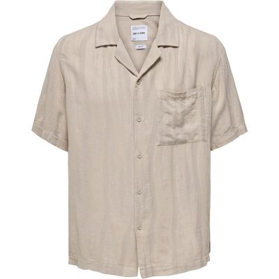 ONLY & SONS Onsrobert Ss Resort Linen Shirt 0253 XS SILVER LINING XS ONLY & SONS Onsrobert Ss Resort Linen Shirt 0253 XS SILVER LINING XS