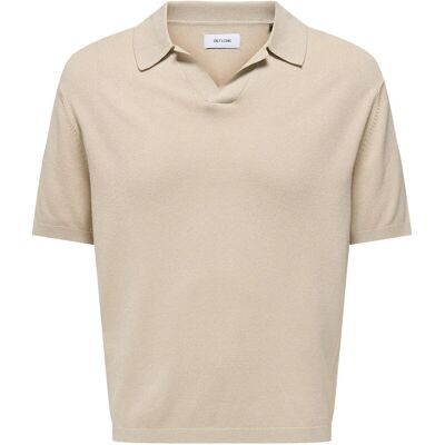 ONLY & SONS Onsadrian Reg 12 Ss Contrast Polo Knit S SILVER LINING S ONLY & SONS Onsadrian Reg 12 Ss Contrast Polo Knit S SILVER LINING S