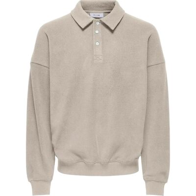 ONLY & SONS Onsdominic Rlx Ls Rugby Sweat Vd XS SILVER LINING XS ONLY & SONS Onsdominic Rlx Ls Rugby Sweat Vd XS SILVER LINING XS