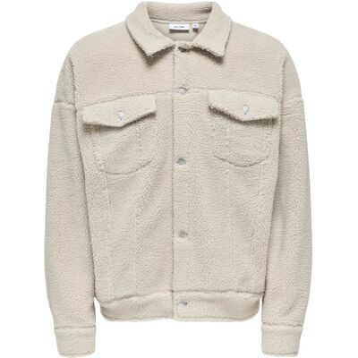 ONLY & SONS Onsdeacon Rlx Sherpa Overshirt Sweat Vd XXL SILVER LINING XXL ONLY & SONS Onsdeacon Rlx Sherpa Overshirt Sweat Vd XXL SILVER LINING XXL