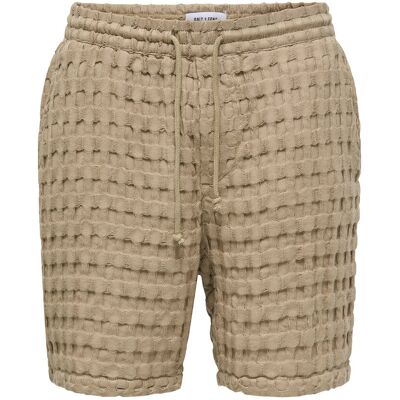 ONLY & SONS Onstel Braddock Waffle Shorts L CHINCHILLA L ONLY & SONS Onstel Braddock Waffle Shorts L CHINCHILLA L
