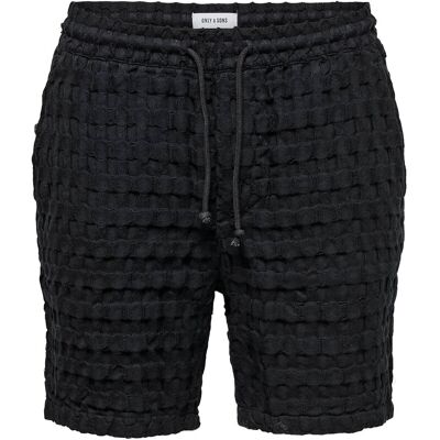 ONLY & SONS Onstel Braddock Waffle Shorts L JET BLACK L ONLY & SONS Onstel Braddock Waffle Shorts L JET BLACK L