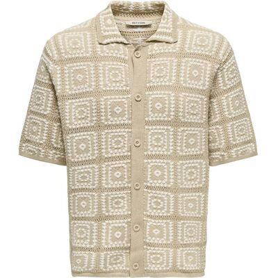 ONLY & SONS Onsbart Rlx 5 Ss Shirt Knit XS SILVER LINING XS ONLY & SONS Onsbart Rlx 5 Ss Shirt Knit XS SILVER LINING XS
