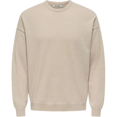 ONLY & SONS Onsjob Rlx Ls Boucle Crew Knit M SILVER LINING M ONLY & SONS Onsjob Rlx Ls Boucle Crew Knit M SILVER LINING M