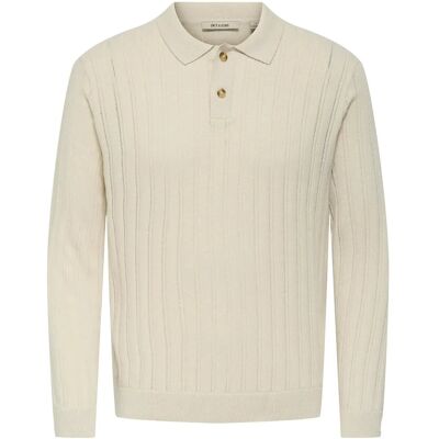 ONLY & SONS Onskent Life Reg 12 Ls Polo Knit S SILVER LINING S ONLY & SONS Onskent Life Reg 12 Ls Polo Knit S SILVER LINING S
