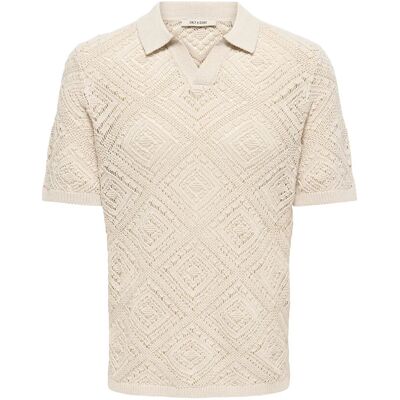ONLY & SONS Onskolmar Life Reg 5 Ss Resort Knit XS SILVER LINING XS ONLY & SONS Onskolmar Life Reg 5 Ss Resort Knit XS SILVER LINING XS