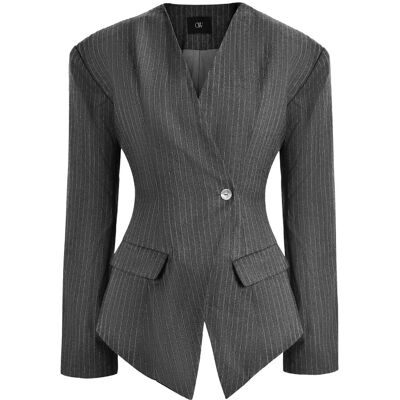 OW Collection Lani Blazer XS GREY STRIPE XS OW Collection Lani Blazer XS GREY STRIPE XS