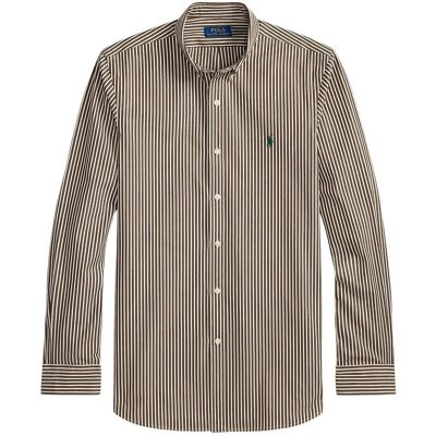 Polo Ralph Lauren Slim Fit Striped Stretch Poplin Shirt XL 6779M COPPER BROW XL Polo Ralph Lauren Slim Fit Striped Stretch Poplin Shirt XL 6779M COPPER BROW XL