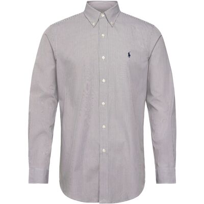 Polo Ralph Lauren Custom Fit Striped Stretch Poplin Shirt L 7085B CHOCOLATE B L Polo Ralph Lauren Custom Fit Striped Stretch Poplin Shirt L 7085B CHOCOLATE B L