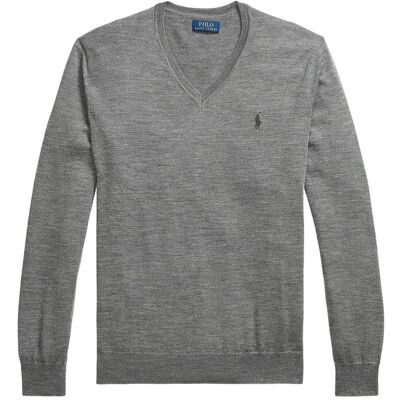 Polo Ralph Lauren Slim Fit Washable Wool V-Neck Sweater XS FAWN GREY HEATHER XS Polo Ralph Lauren Slim Fit Washable Wool V-Neck Sweater XS FAWN GREY HEATHER XS