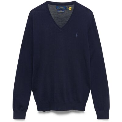 Polo Ralph Lauren Slim Fit Washable Wool V-Neck Sweater M HUNTER NAVY M Polo Ralph Lauren Slim Fit Washable Wool V-Neck Sweater M HUNTER NAVY M