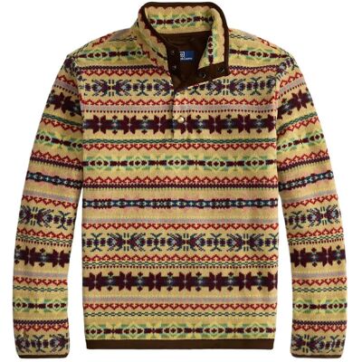 Polo Ralph Lauren Fair Isle-Inspired Fleece Pullover XS CAMEL COMBO XS Polo Ralph Lauren Fair Isle-Inspired Fleece Pullover XS CAMEL COMBO XS