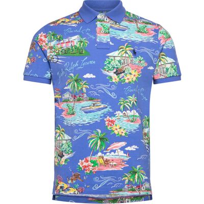 Polo Ralph Lauren 20/1 Printed Mesh-Knt-Polo XS BAHAMAS BEAR- BLU XS Polo Ralph Lauren 20/1 Printed Mesh-Knt-Polo XS BAHAMAS BEAR- BLU XS