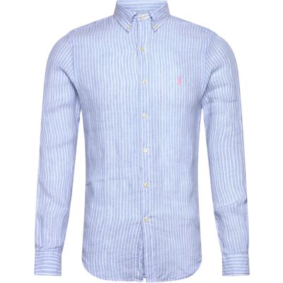Polo Ralph Lauren Yd Linen V1-Wvn-Shirt XS 7188B BLUE WHITE XS Polo Ralph Lauren Yd Linen V1-Wvn-Shirt XS 7188B BLUE WHITE XS