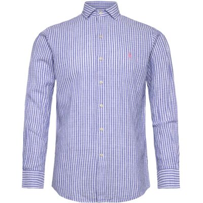 Polo Ralph Lauren Custom Fit Striped Seersucker Shirt L 7232A BLUE WHITE L Polo Ralph Lauren Custom Fit Striped Seersucker Shirt L 7232A BLUE WHITE L