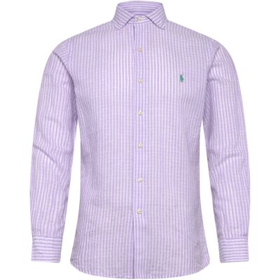 Polo Ralph Lauren Custom Fit Striped Seersucker Shirt L 7232C LAVENDER WH L Polo Ralph Lauren Custom Fit Striped Seersucker Shirt L 7232C LAVENDER WH L