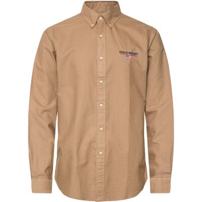 Polo Ralph Lauren Custom Fit Polo Sport Oxford Shirt M DESERT KHAKI M Polo Ralph Lauren Custom Fit Polo Sport Oxford Shirt M DESERT KHAKI M