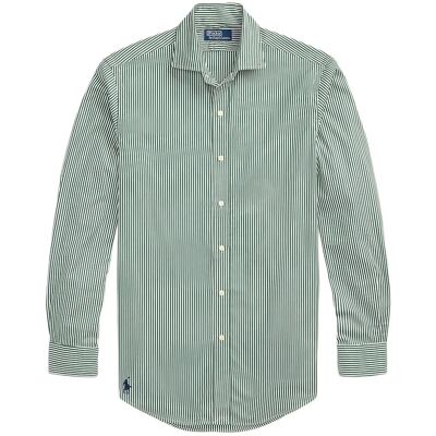 Polo Ralph Lauren Custom Fit Striped Poplin Shirt L 5846C NEW FOREST L Polo Ralph Lauren Custom Fit Striped Poplin Shirt L 5846C NEW FOREST L