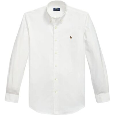Polo Ralph Lauren Custom Fit Stretch Oxford Shirt L 5026B WHITE L Polo Ralph Lauren Custom Fit Stretch Oxford Shirt L 5026B WHITE L