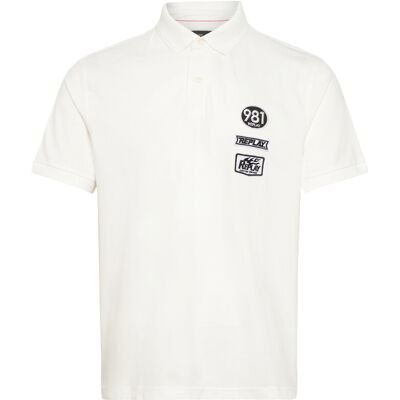 Replay Polo Regular Piquetnatural White L WHITE L Replay Polo Regular Piquetnatural White L WHITE L