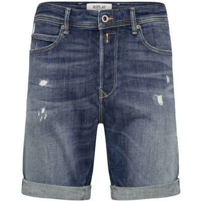 Replay Rbj.981 Short Shorts Tapered Aged 38 MEDIUM BLUE 38 Replay Rbj.981 Short Shorts Tapered Aged 38 MEDIUM BLUE 38