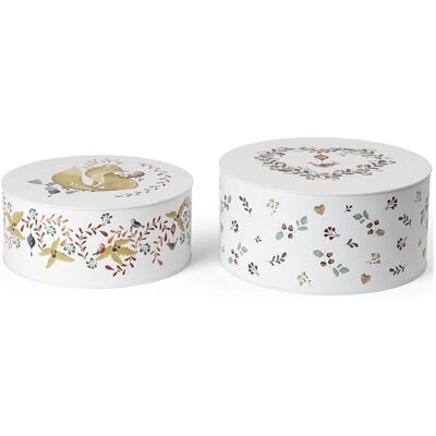 Rosendahl Gc Cottage Opbevaringsdåse Ø20/Ø22 Hvid M. Deko 2 Stk. 22 CM WHITE W. DECO 22 CM Rosendahl Gc Cottage Opbevaringsdåse Ø20/Ø22 Hvid M. Deko 2 Stk. 22 CM WHITE W. DECO 22 CM