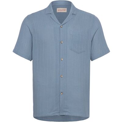 Revolution Short-Sleeved Cuban Shirt S BLUE S Revolution Short-Sleeved Cuban Shirt S BLUE S