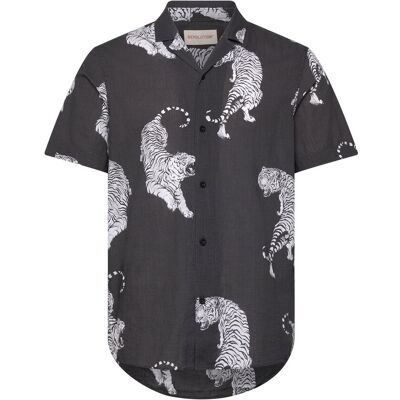 Revolution Short-Sleeved Cuban Shirt S BLACK S Revolution Short-Sleeved Cuban Shirt S BLACK S