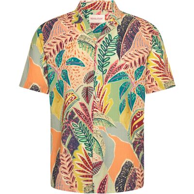 Revolution Short-Sleeved Cuban Shirt XL ORANGE XL Revolution Short-Sleeved Cuban Shirt XL ORANGE XL