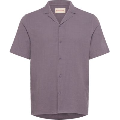 Revolution Short-Sleeved Cuban Shirt M DARKPURPLE M Revolution Short-Sleeved Cuban Shirt M DARKPURPLE M