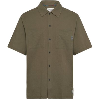 Scotch & Soda Relaxed Fit Short Sleeve Seersucker Shirt S CLASSIC GREEN S Scotch & Soda Relaxed Fit Short Sleeve Seersucker Shirt S CLASSIC GREEN S