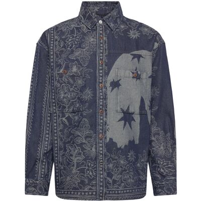 Scotch & Soda Denim Jacquard Overshirt L HORSE BANDANA DRESS BLUES L Scotch & Soda Denim Jacquard Overshirt L HORSE BANDANA DRESS BLUES L