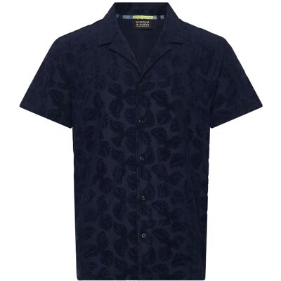 Scotch & Soda Terry Jacquard Regularfit Shortsleeved Shirt M PAGEANT BLUE M Scotch & Soda Terry Jacquard Regularfit Shortsleeved Shirt M PAGEANT BLUE M