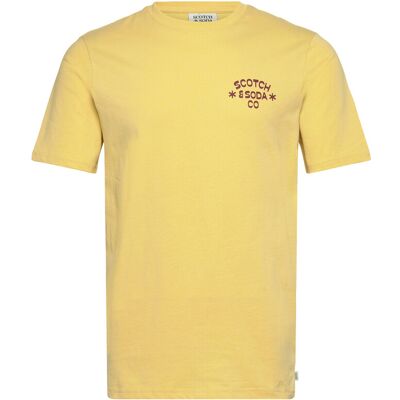 Scotch & Soda Left Chest Artwork Regularfit Tshirt S RAFFIA S Scotch & Soda Left Chest Artwork Regularfit Tshirt S RAFFIA S