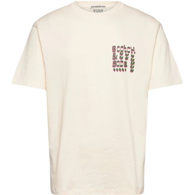 Scotch & Soda Front And Back Artwork Relaxedfit Tshirt M EGGNOG M Scotch & Soda Front And Back Artwork Relaxedfit Tshirt M EGGNOG M