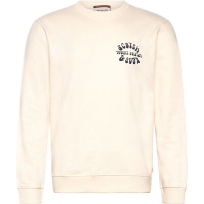 Scotch & Soda Front And Back Artwork Regularfit Sweatshirt XL EGGNOG XL Scotch & Soda Front And Back Artwork Regularfit Sweatshirt XL EGGNOG XL